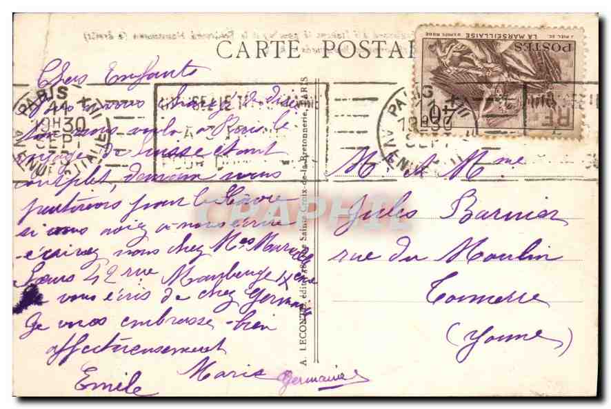 CPA Paris Le Boulevard des Italiens et le boulevard Haussmann  — Rückseite