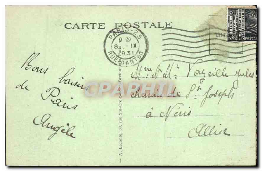 CPA Paris Place de la Republique — Rückseite