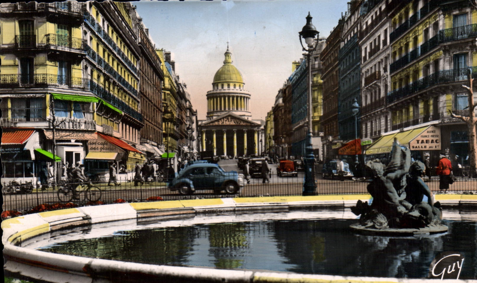 CPA Paris La rue Soufflot et le Pantheon