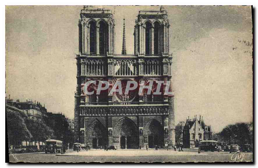 CPA Paris Cathedrale Notre Dame et le Parvis