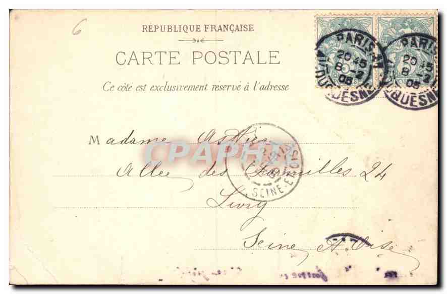 CPA Paris Palais de Justice — Rückseite