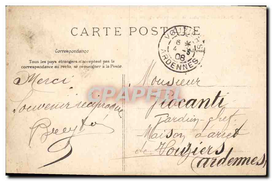 CPA Paris Tribunal de Commerce et Conciergerie — Rückseite