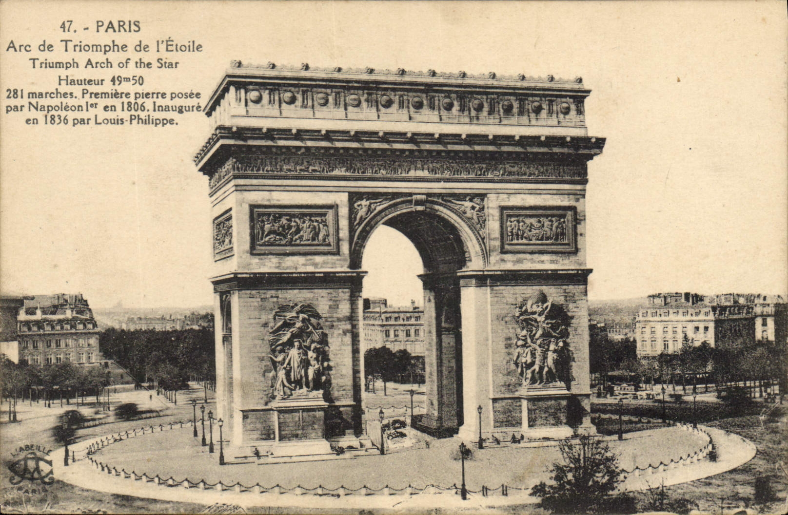 CPA Paris Arc de Triomphe et l'Etoile