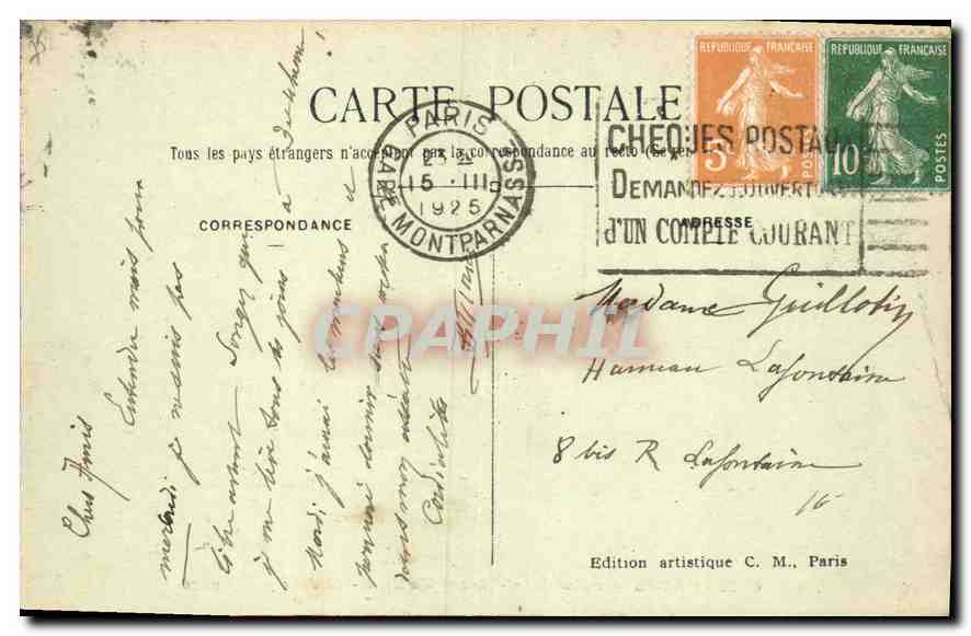 CPA Paris Eglise Saint Etienne du Mont Le Jube — Rückseite