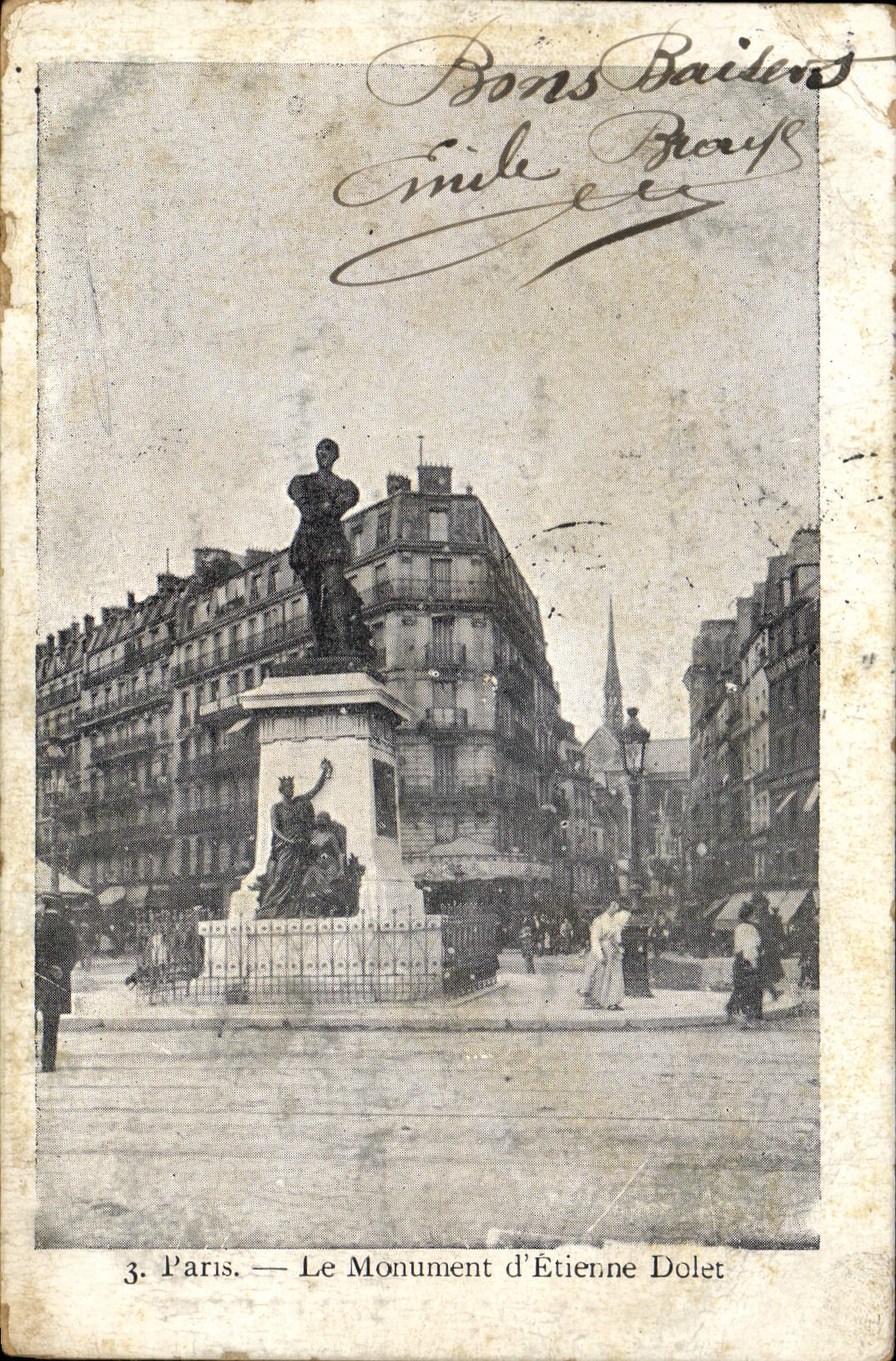 CPA Paris Le Monuement D'Etienne Dolet
