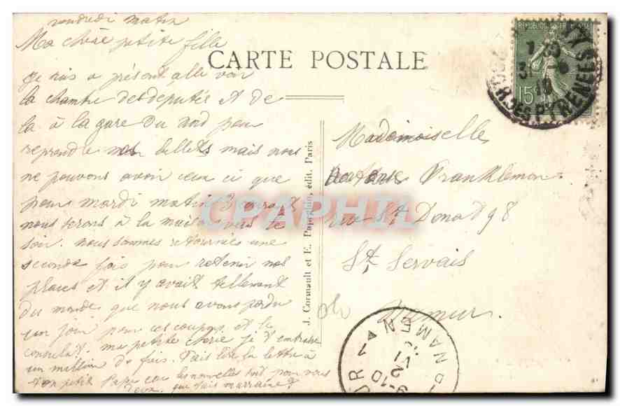 CPA Paris La Chambre des Deputes — Verso