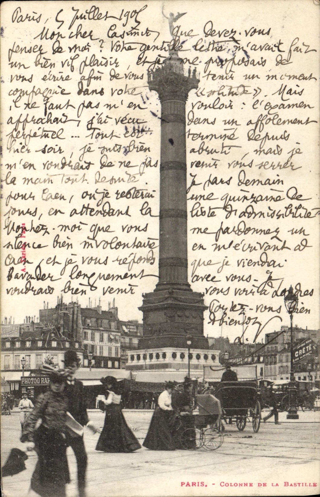 CPA Paris Colonne de la Bastille