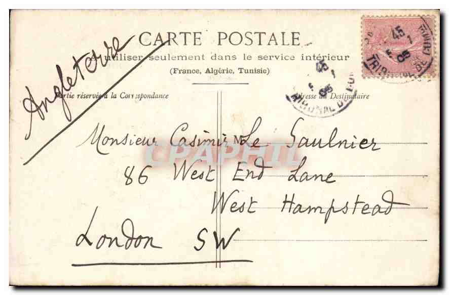CPA Paris Colonne de la Bastille — Rückseite