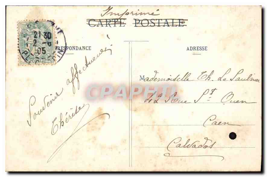 CPA Paris Le Parc Monceau Les ruines — Verso