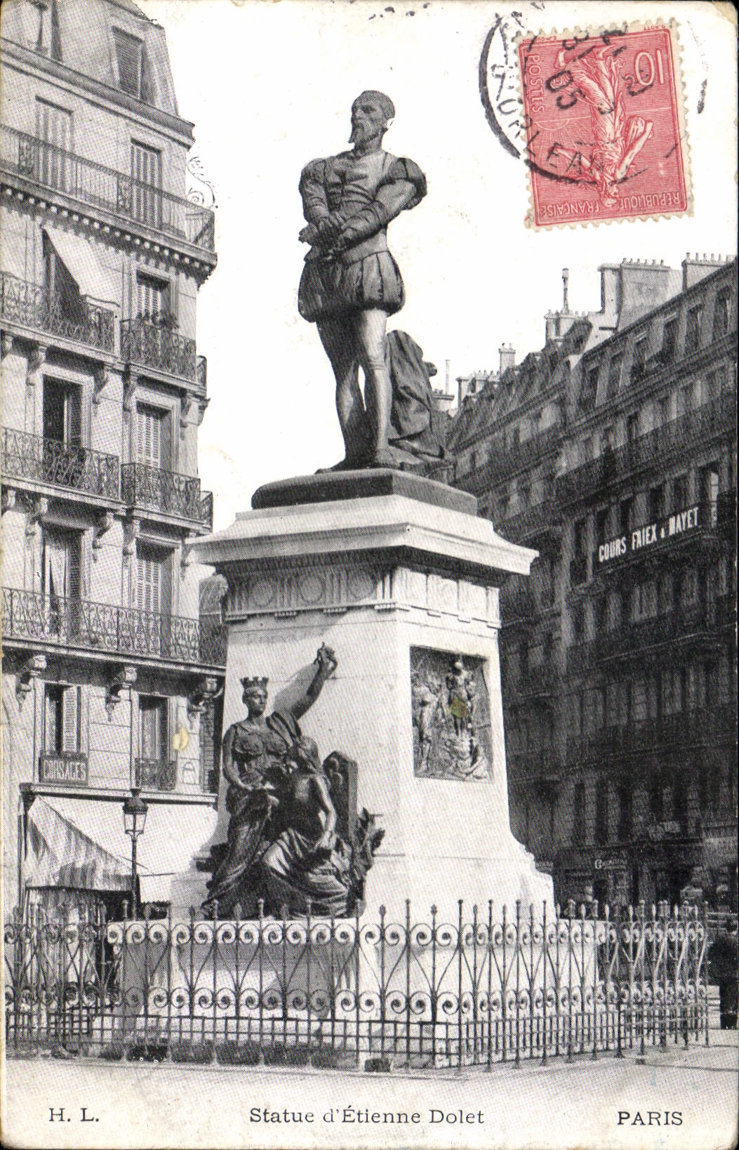 CPA Paris Statue d'Etienne Dolet