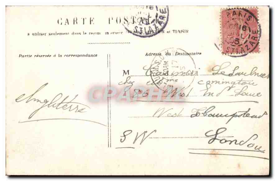 CPA Paris Le Loin de Belfort — Rückseite