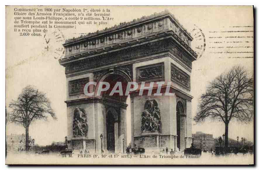 CPA Paris L'Arc de Triomphe de l'Etoile