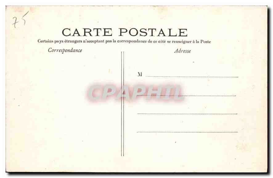 CPA Paris Le Parc Monceau Le pont — Rückseite