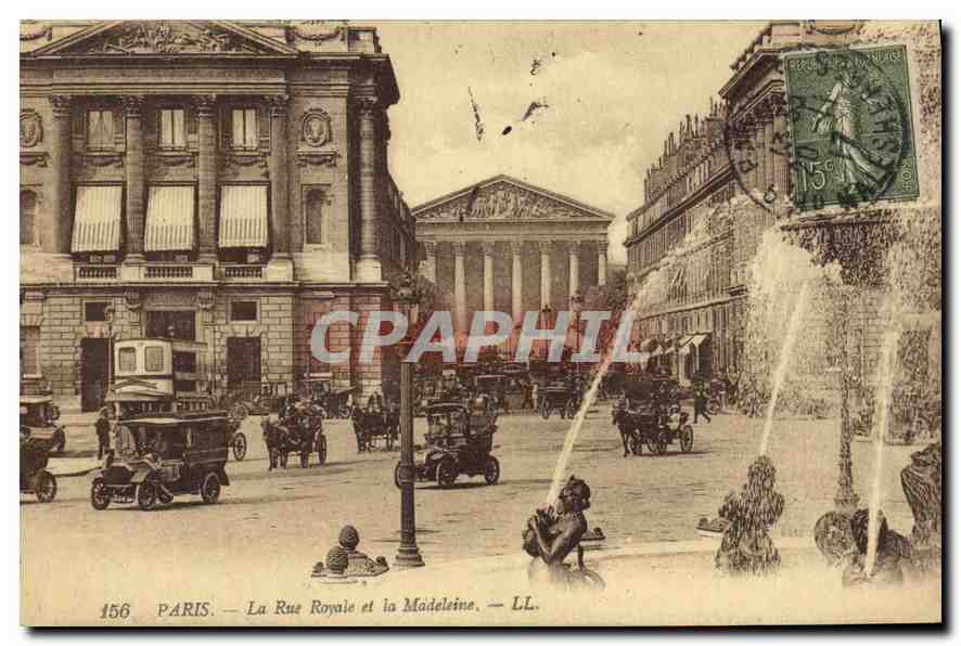 CPA Paris La Rue Royale et la Madeleine