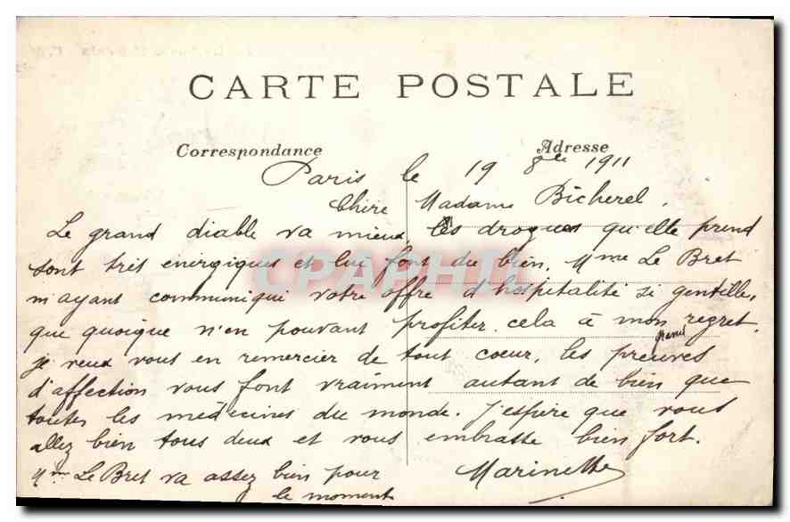 CPA Paris La Porte St Denis — Verso
