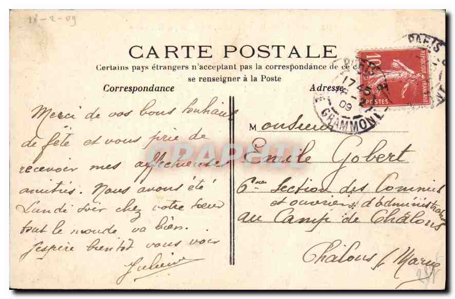 CPA Paris Le Petit Palais des Champs Elysee — Verso