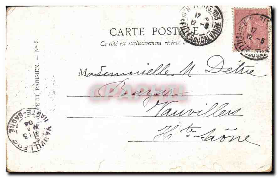 CPA Paris La Place de la Republique — Rückseite