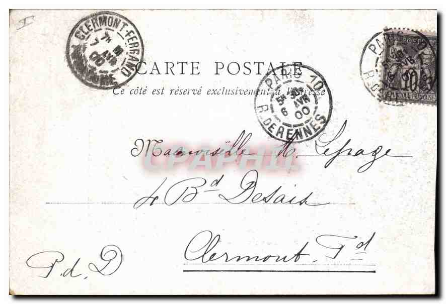 CPA Paris Palais de la Legion d'honneur — Verso