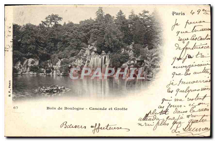 CPA Paris Bois de Boulogne Cascade et Grotte