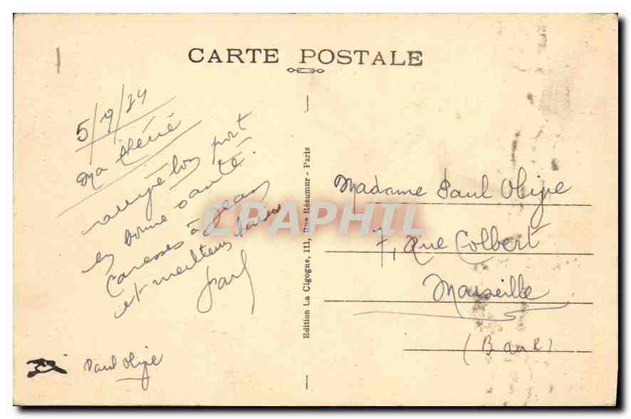 CPA Paris La Gare de Lyon — Rückseite