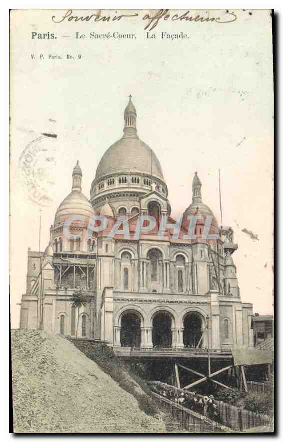 CPA Paris Le Sacre Coeur La Facade