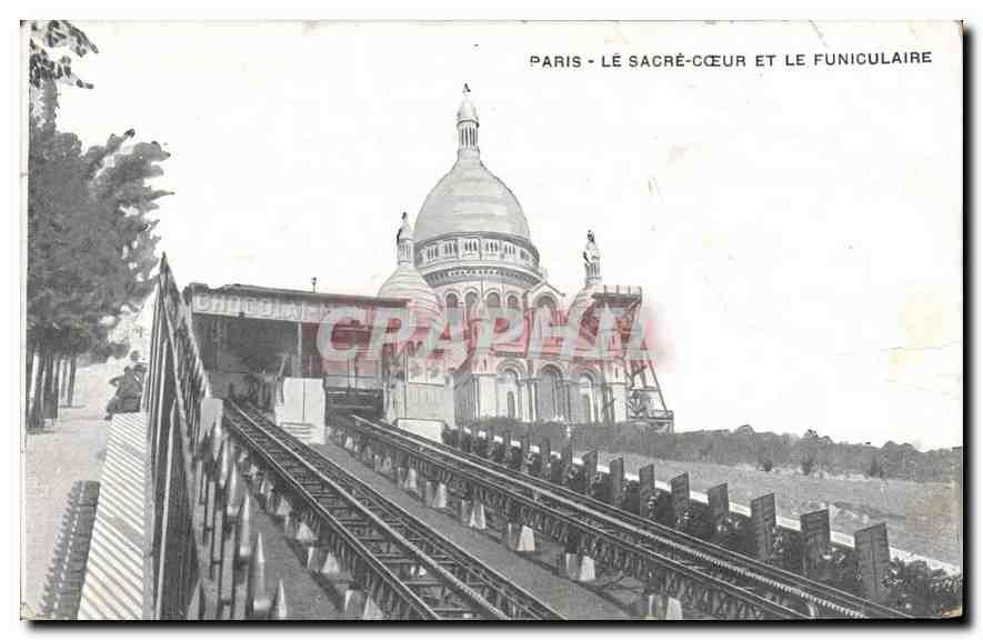 CPA Paris Le Sacre Coeur et le Funiculaire