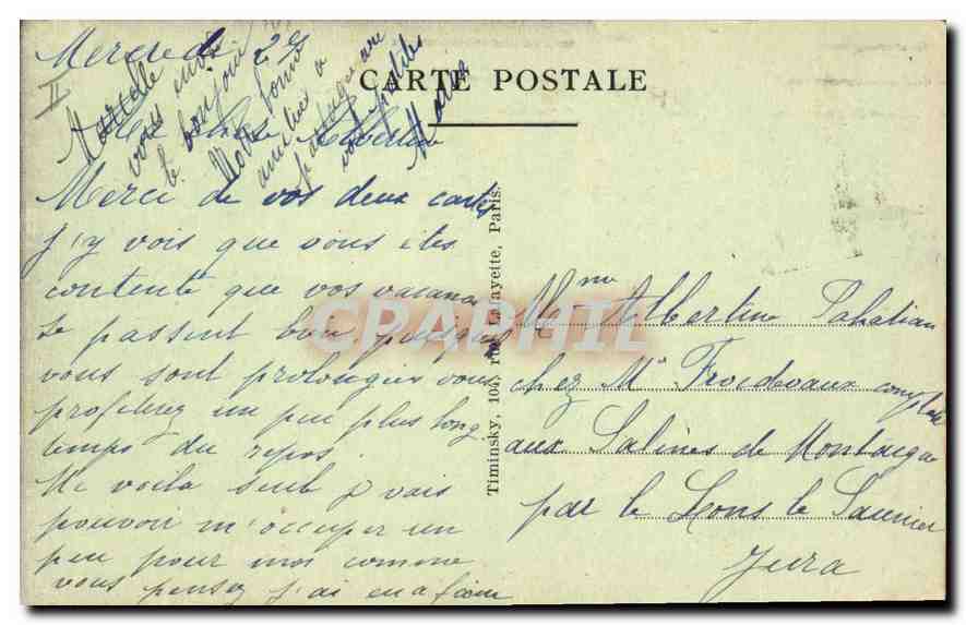 CPA Paris Le Sacre Coeur et le Funiculaire et Reservoie de Montmartre — Rückseite