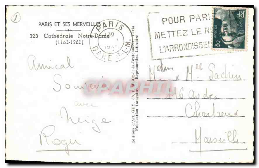 CPA Paris et ses Merveilles Cathedrale Notre Dame — Rückseite
