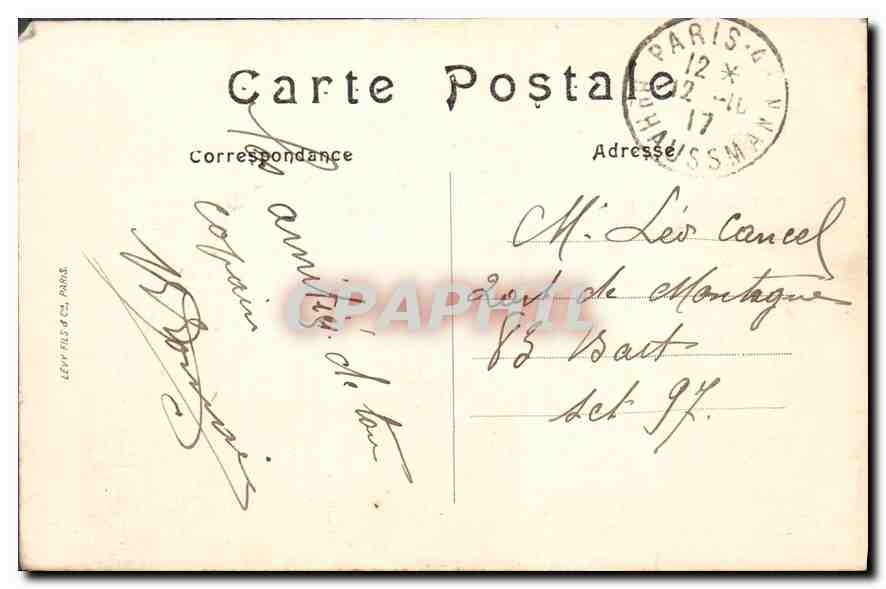 CPA Paris L'Hotel de Ville — Rückseite