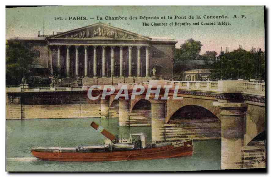 CPA Paris La Chambre des Deputes et le Pont de la Concorde