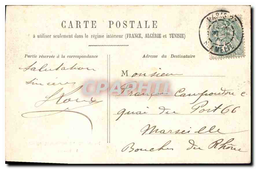 CPA Paris Arc de Triomphe du Carrousel — Rückseite