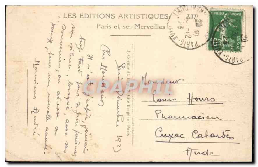 CPA Paris L'Ile de la Cite le Pont Neuf et l'Ecluse de la Monnaie — Rückseite