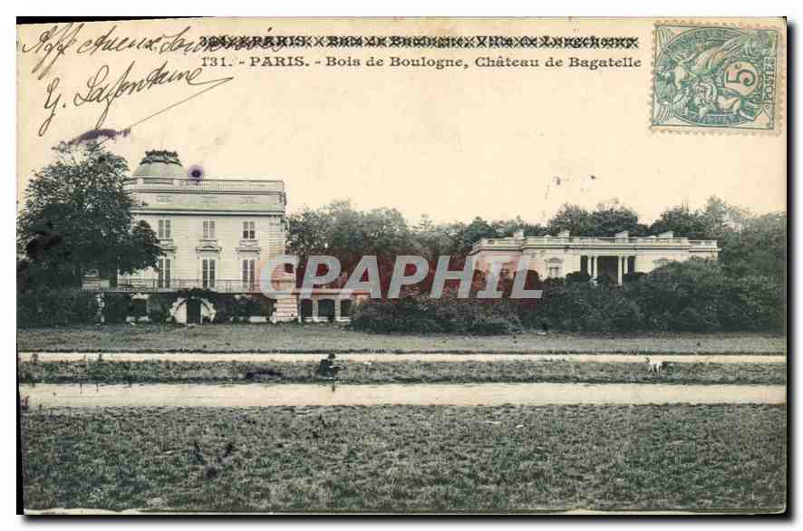 CPA Paris Bois de Boulogne Chateau de Bagatelle