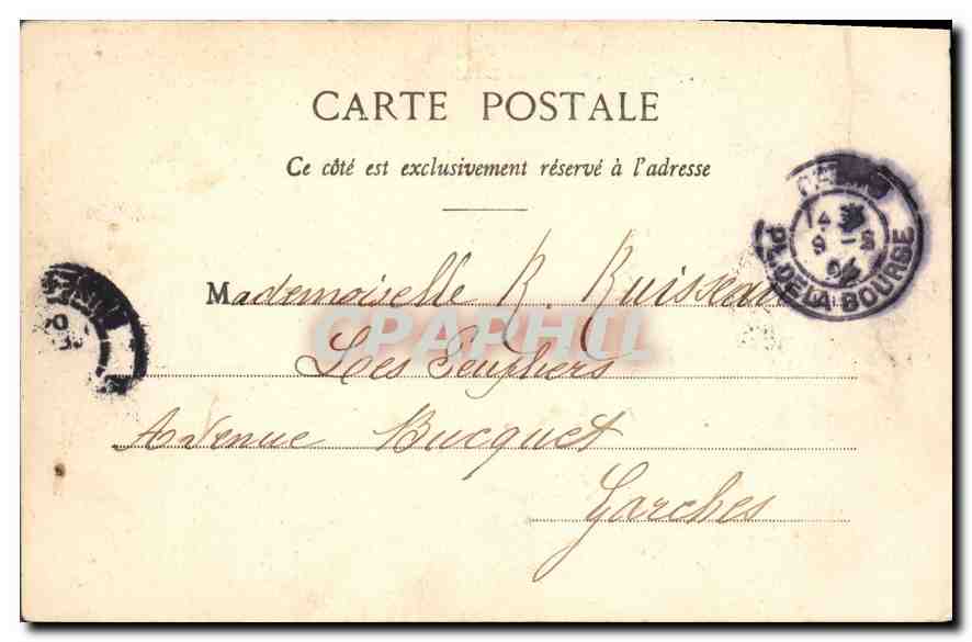 CPA Paris Bois de Boulogne Chateau de Bagatelle — Verso