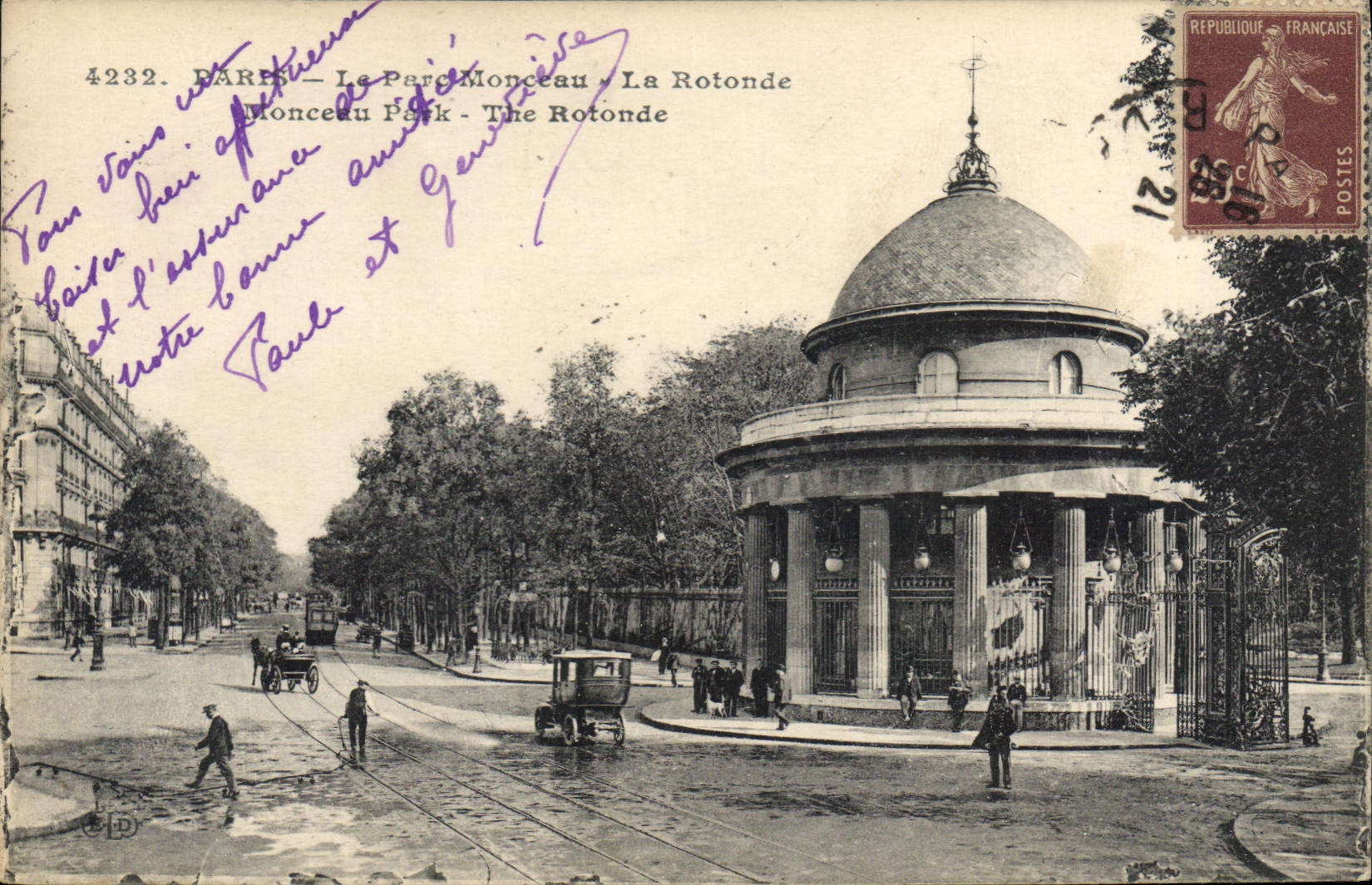CPA Paris Le Parc Monceau La Rotonde