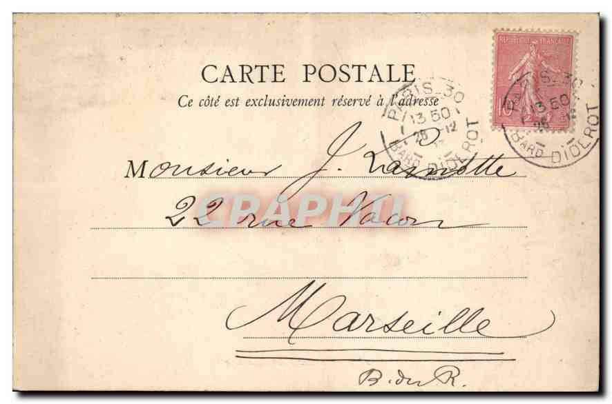CPA Paris Palais de Justice — Verso