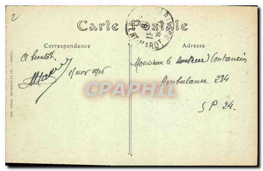 CPA Paris L'Arc de Triomphe du Carrousel — Rückseite