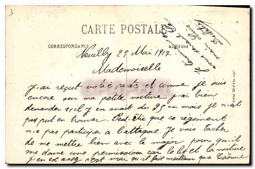 CPA Paris La Place de la Bastille — Rückseite