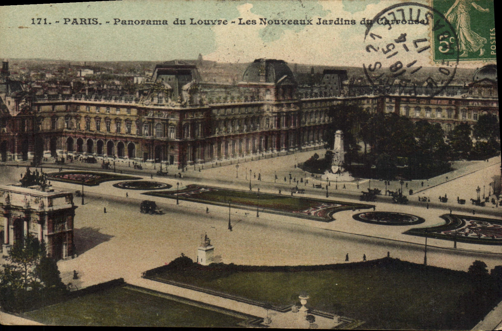 CPA Paris Panorama du Louvre Les Nouveaux Jardins du Carronsal