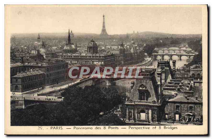 CPA Paris Panorama des 8 Ponts