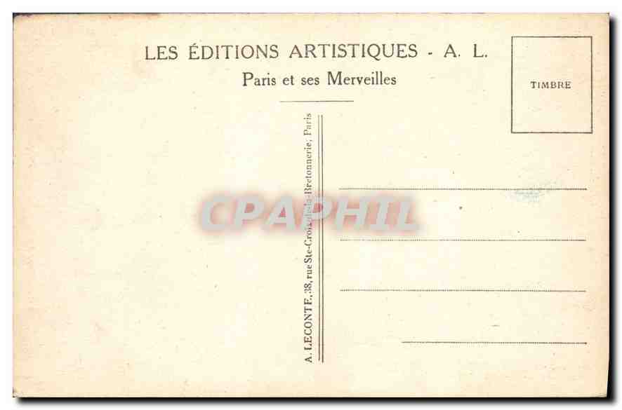 CPA Paris Jardin des Tuileries et le Louvre — Rückseite