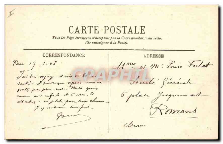CPA Paris Le Grand Palais — Verso