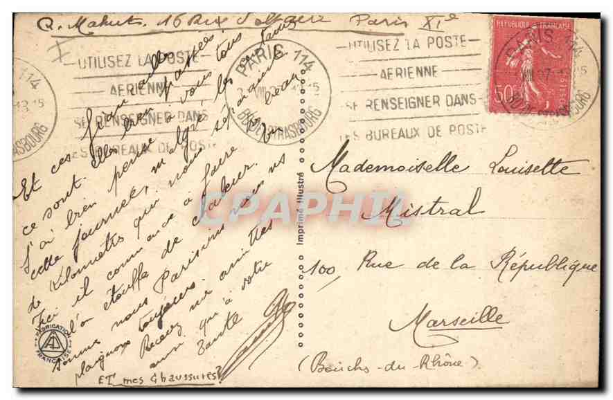 CPA Paris Buttes Chaumont Le Tunnel — Rückseite