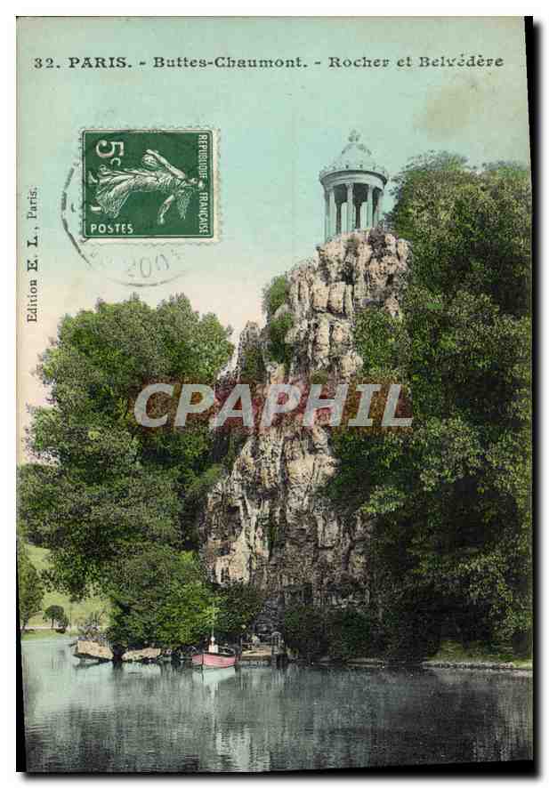 CPA Paris Buttes Chaumes Rocher et Belvedere