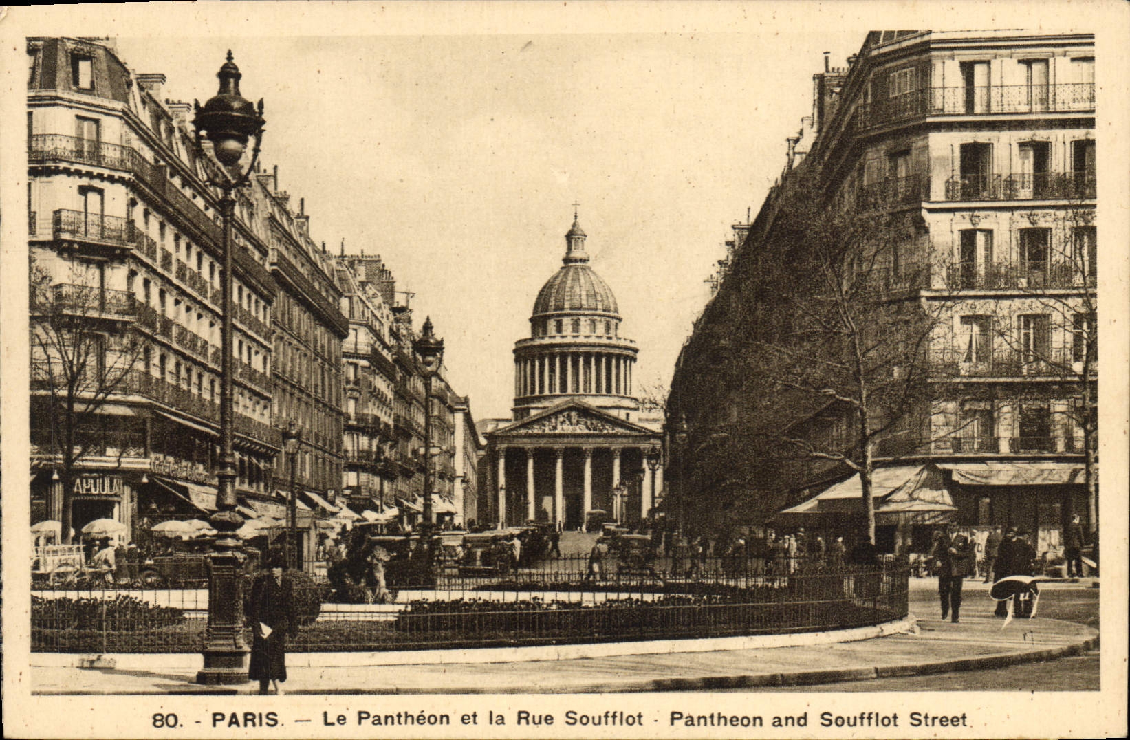 CPA Paris La Pantheon et la Rue Soufflot