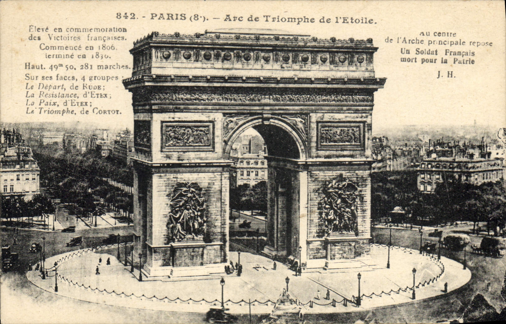 CPA Paris Arc de Triomphe de l'Etoile