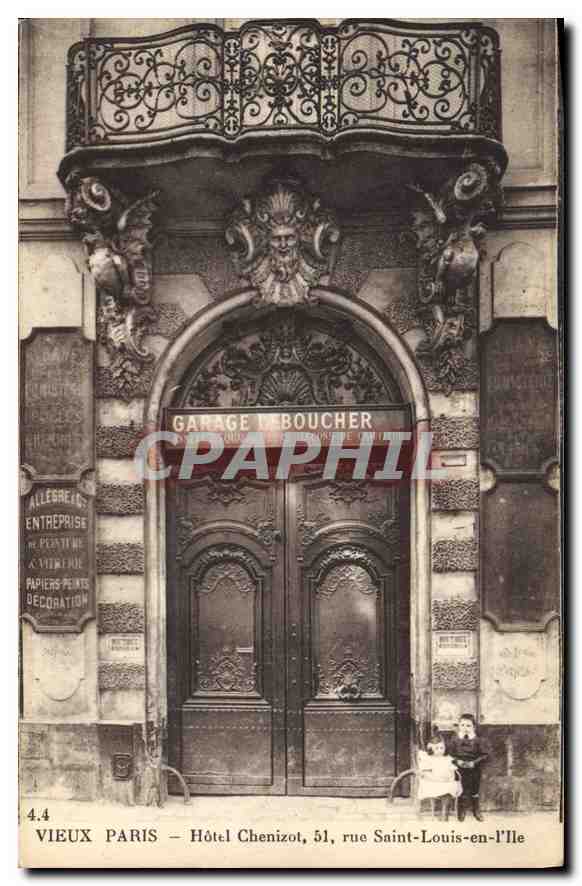 CPA Vieux Paris Hotel Chenizot rue Saint Louis en l'Ile