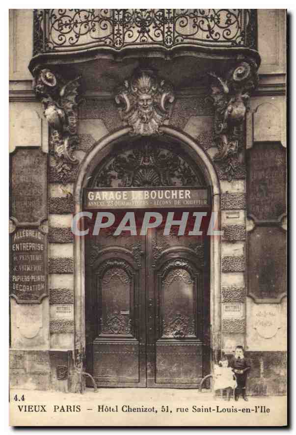 CPA Vieux Paris Hotel Chenizot rue Saint Louis en l'Ile