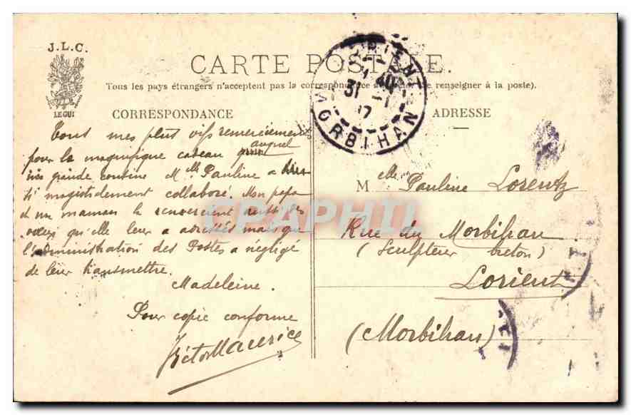CPA Paris La Madeleine — Rückseite
