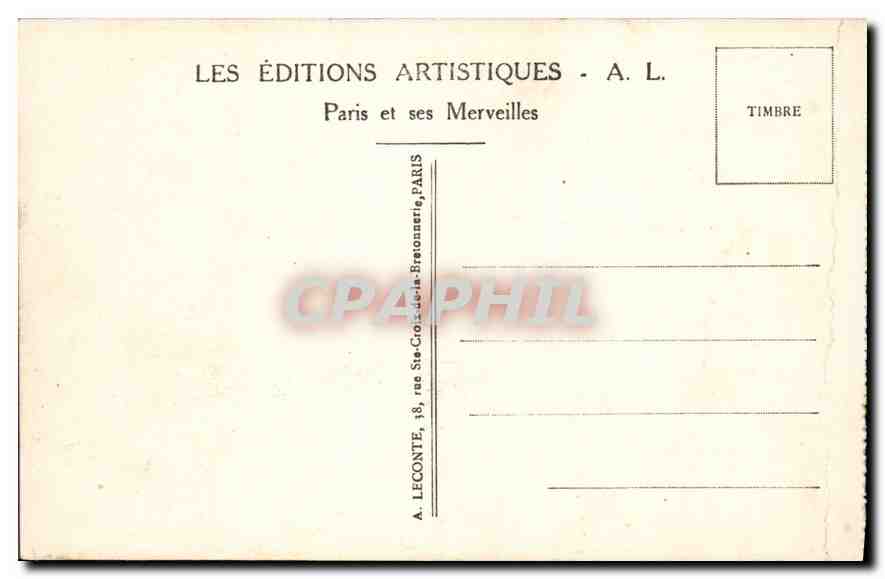 CPA Paris Avenue des Champs Elysees — Verso